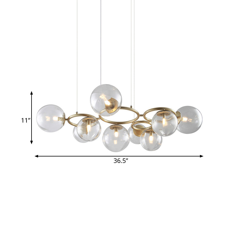Multi-Circle Chandelier Light Modern Iron 9-Light Gold Lamp - Rebooters