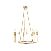 6/8 Bulbs Candle Ceiling Chandelier Colonial Gold Metal Light - Rebooters