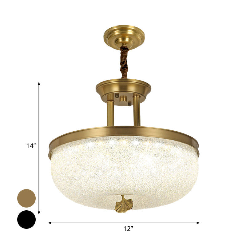 12 Inch 16 Inch W Gold Black Bowl Pendant Chandelier - Rebooters