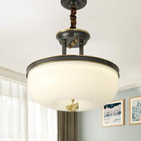 12 Inch 16 Inch W Gold Black Bowl Pendant Chandelier - Rebooters