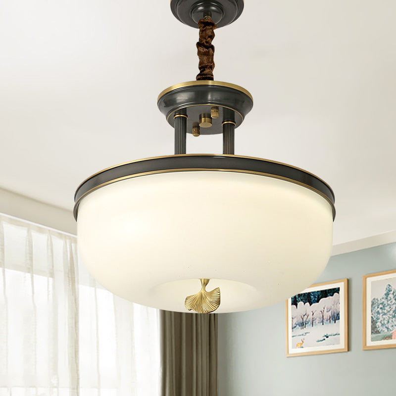 12 Inch 16 Inch W Gold Black Bowl Pendant Chandelier - Rebooters