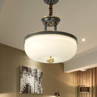 12 Inch 16 Inch W Gold Black Bowl Pendant Chandelier - Rebooters