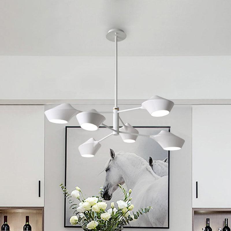 2-Tier Swivel Shade Chandelier Modern Metal 6 Bulbs Ceiling Pendant - Rebooters