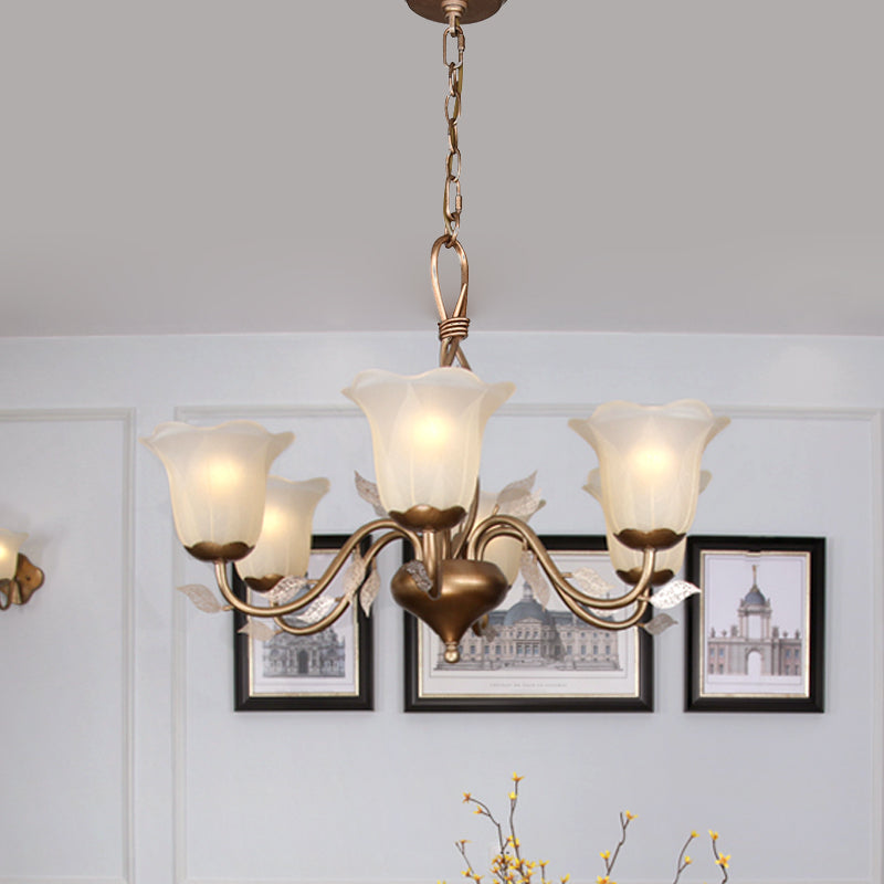Coffee 3/6/8 Bulbs Chandelier Lamp Vintage Frosted Glass Ceiling Light - Rebooters