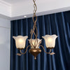 Coffee 3/6/8 Bulbs Chandelier Lamp Vintage Frosted Glass Ceiling Light - Rebooters