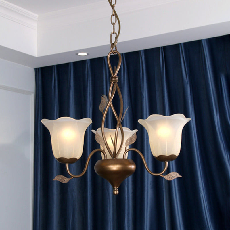 Coffee 3/6/8 Bulbs Chandelier Lamp Vintage Frosted Glass Ceiling Light - Rebooters