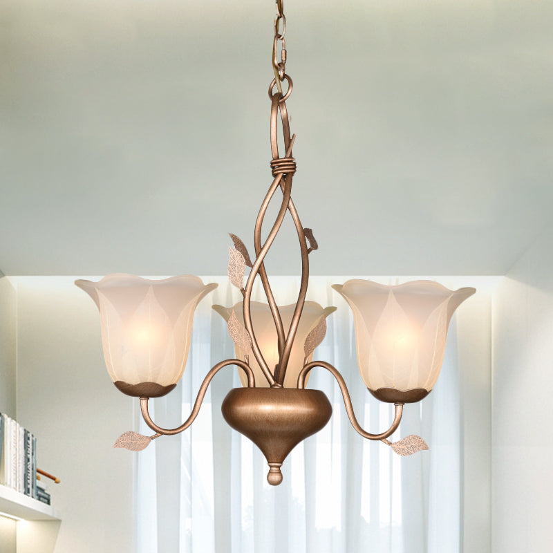 Coffee 3/6/8 Bulbs Chandelier Lamp Vintage Frosted Glass Ceiling Light - Rebooters