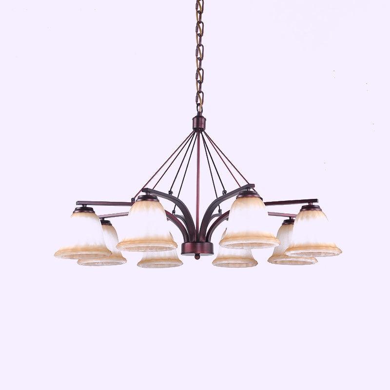 Antique Bell Chandelier Pendant Light 6/8 Bulbs Copper Lamp - Rebooters