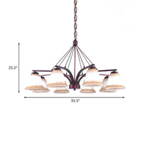 Antique Bell Chandelier Pendant Light 6/8 Bulbs Copper Lamp - Rebooters