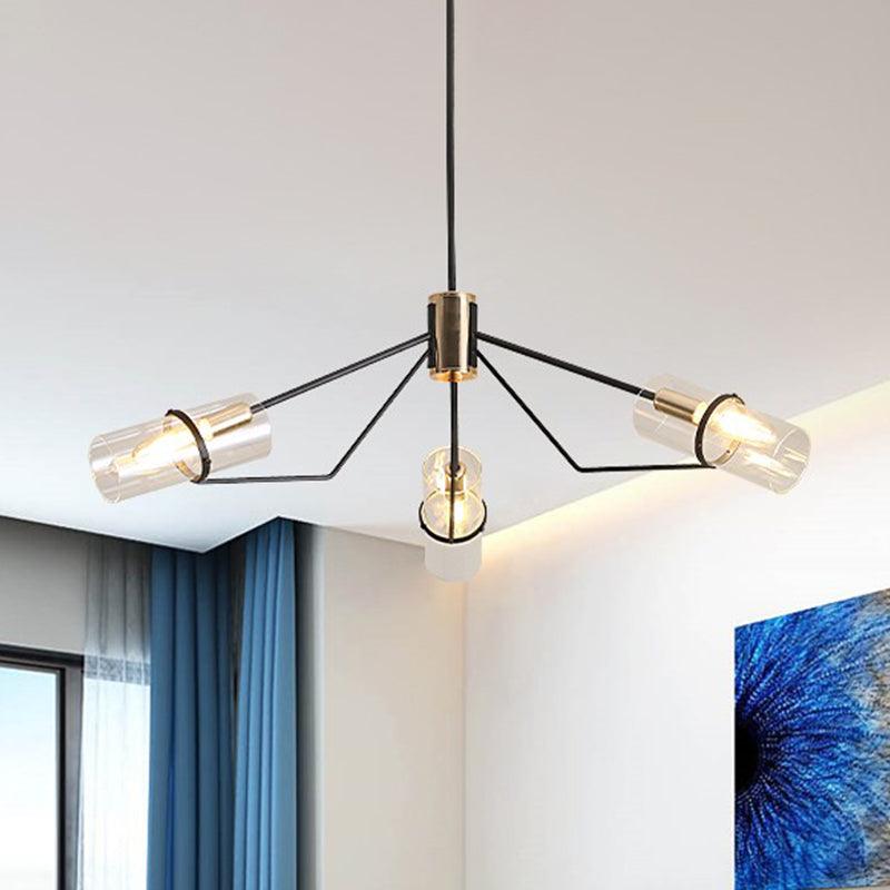 Sputnik Clear/Smoke Glass Chandelier Industrial 3/6 Heads Light - Rebooters