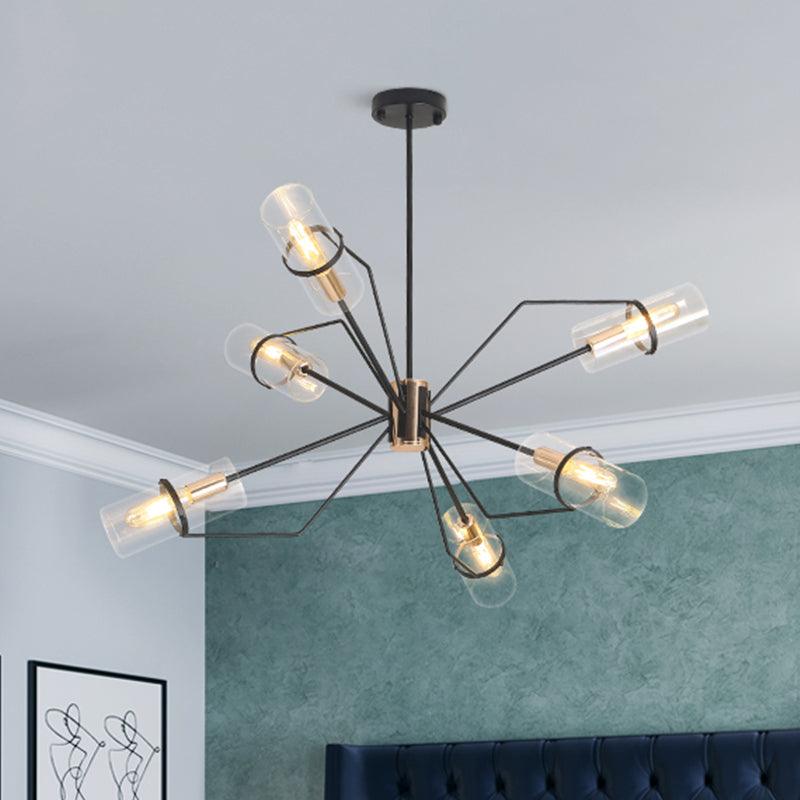Sputnik Clear/Smoke Glass Chandelier Industrial 3/6 Heads Light - Rebooters