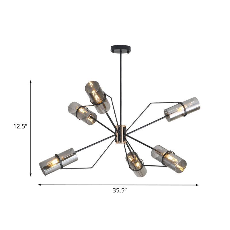 Sputnik Clear/Smoke Glass Chandelier Industrial 3/6 Heads Light - Rebooters