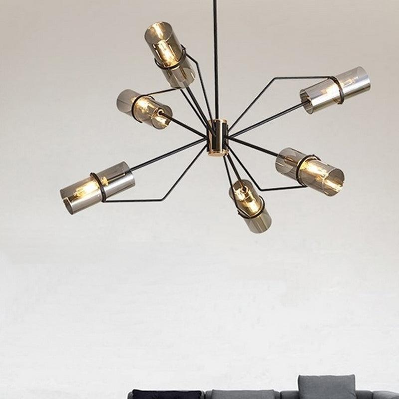 Sputnik Clear/Smoke Glass Chandelier Industrial 3/6 Heads Light - Rebooters