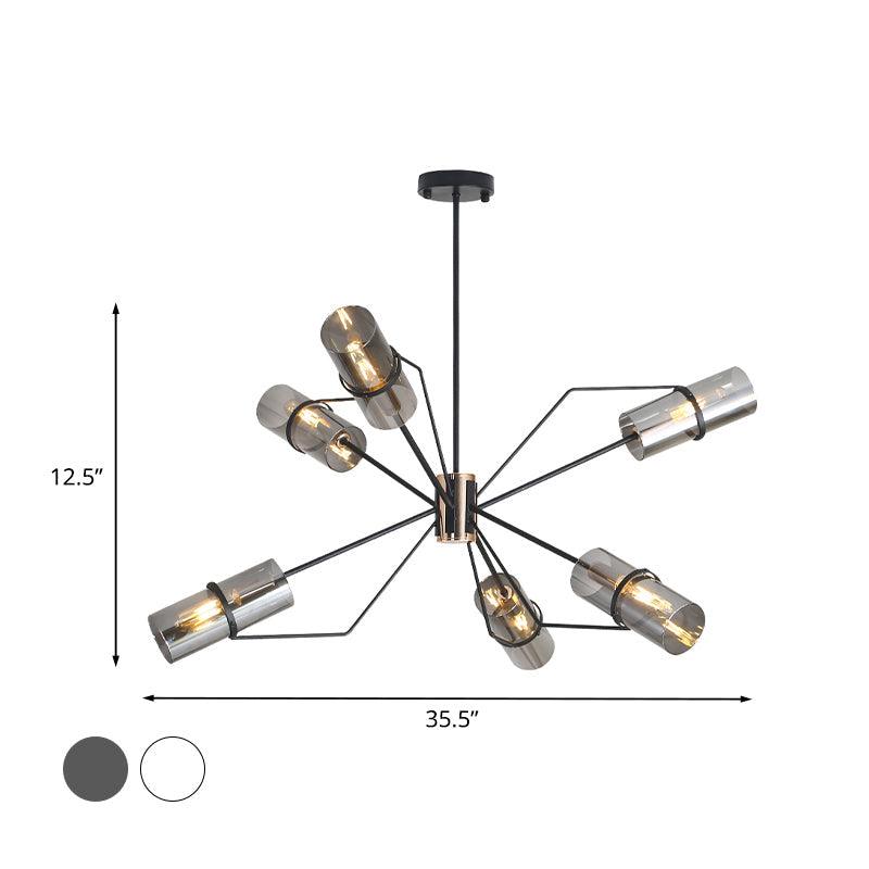 Sputnik Clear/Smoke Glass Chandelier Industrial 3/6 Heads Light - Rebooters