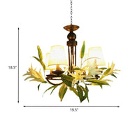4 Bulbs Conical Chandelier Light with Lily Decoration - Rebooters