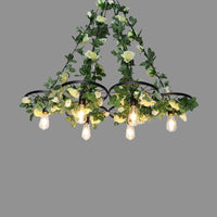 3/6 Heads Chandelier Pendant Light Retro Wheel Iron Fixture - Rebooters