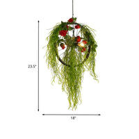 2-Bulb Wheel Ceiling Chandelier Farmhouse Black Iron Light - Rebooters