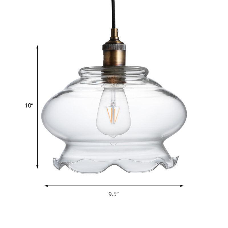 1 Light Bowl Shaped Pendant Lighting Fixture Industrial Antique Brass - Rebooters