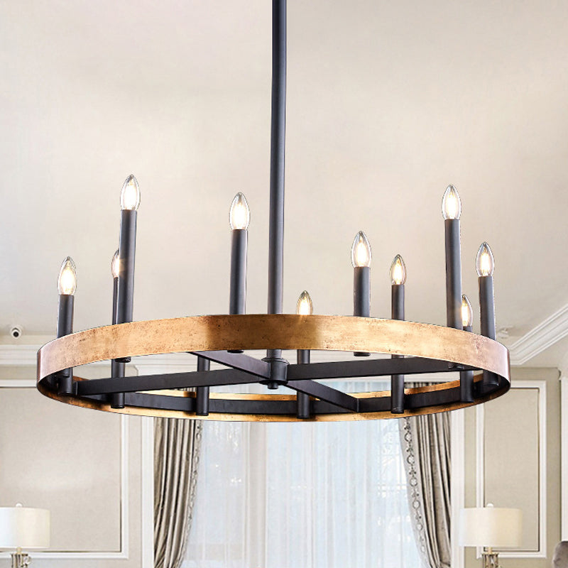 Mid-Century Wheel Chandelier 9/12 Heads Metal Ceiling Lamp - Rebooters