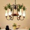 Loft Vase Chandelier Light Fixture 6 Heads Opal Glass Pendant Lamp - Rebooters