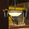 Dome White Glass Pendant Chandelier Industrial 3 Lights Black Ceiling Light - Rebooters