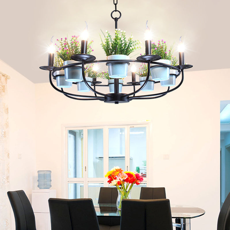 Candelabra Living Room Chandelier Industrial Iron Pendant Light - Rebooters