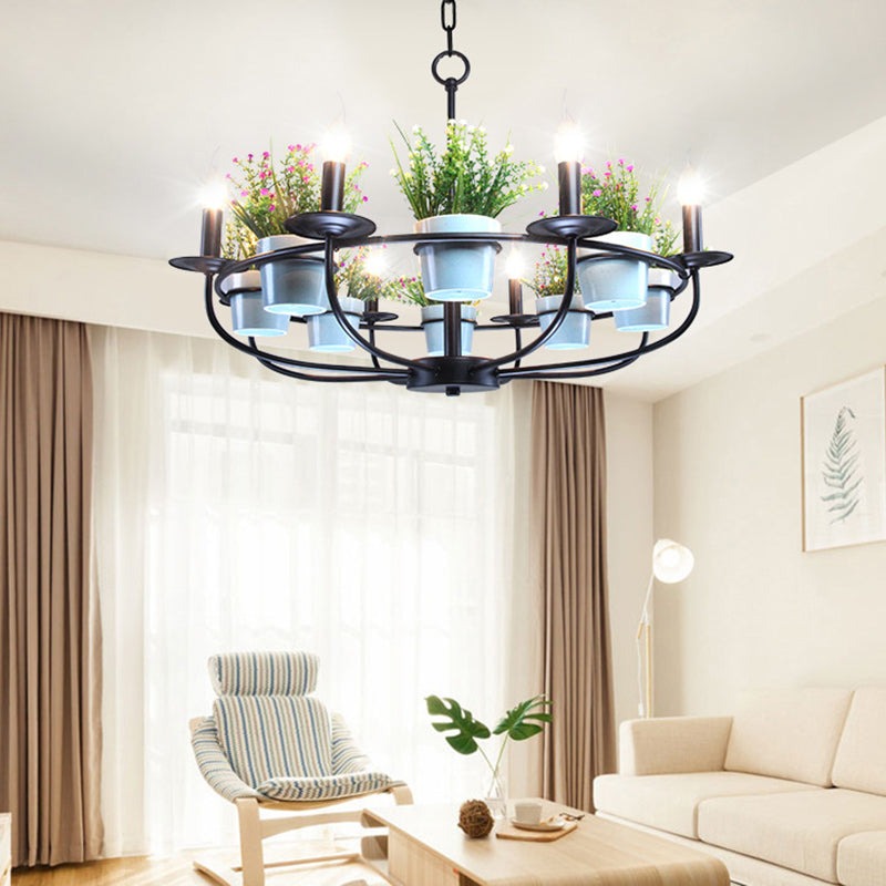 Candelabra Living Room Chandelier Industrial Iron Pendant Light - Rebooters