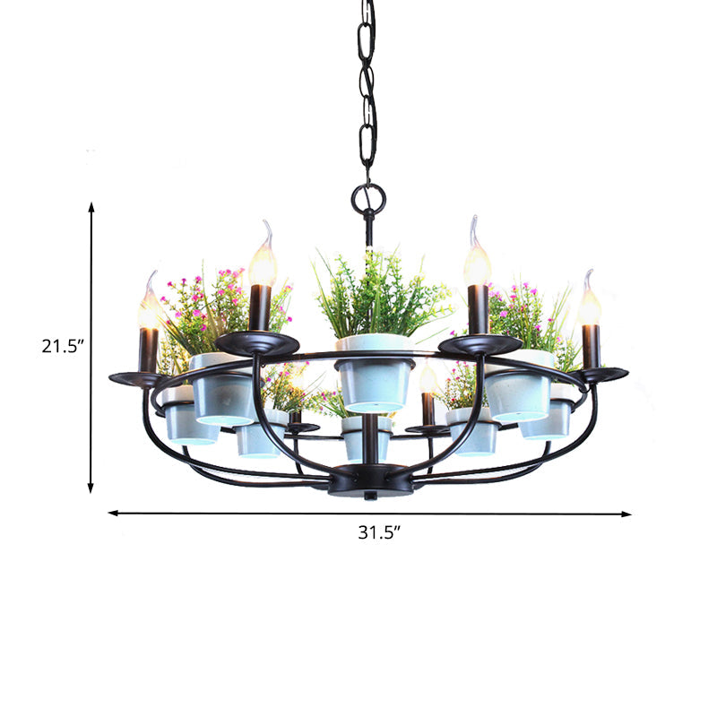 Candelabra Living Room Chandelier Industrial Iron Pendant Light - Rebooters