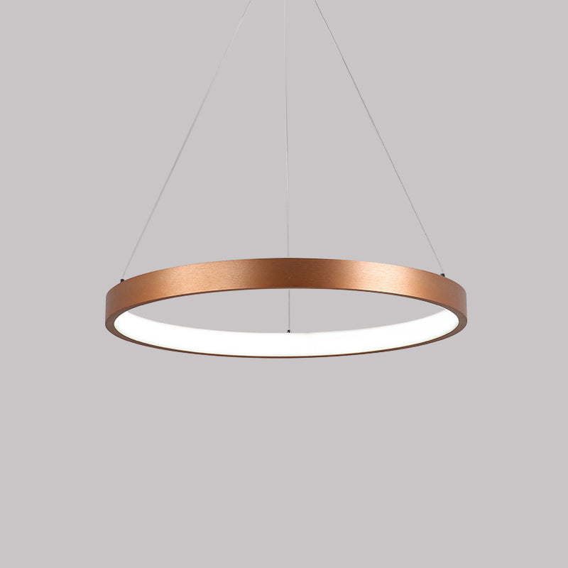 1/2/3-Tier Hoop Dinette Chandelier Metallic Minimalist LED Ceiling Pendant Light in Gold - Rebooters