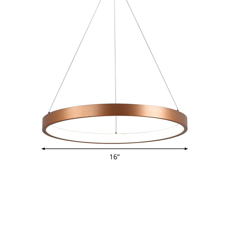 1/2/3-Tier Hoop Dinette Chandelier Metallic Minimalist LED Ceiling Pendant Light in Gold - Rebooters