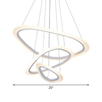 2/3-Tier Triangular Lounge Chandelier Acrylic Minimalism LED Light - Rebooters