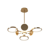 Adjustable Loop Metal Chandelier Lamp Black Gold 6 Bulbs LED Ceiling Pendant - Rebooters