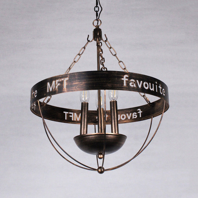 Candlestick Iron Chandelier Light Factory 3 Bulbs Black Pendant - Rebooters