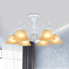 Tan Glass Flared Chandelier Light Traditional 6/8 Lights - Rebooters