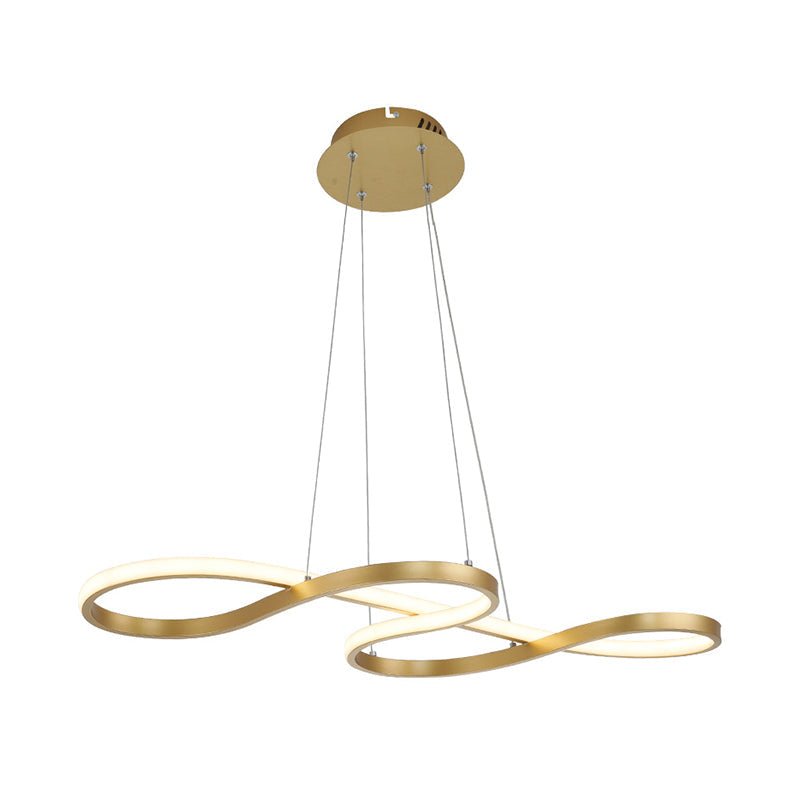 Twisty Pendant Chandelier Simplicity Acrylic Gold Finish LED Lamp - Rebooters