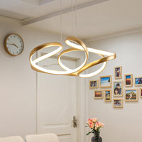 18"/19.5" W Minimalist LED Hanging Light in Gold/Coffee - Rebooters