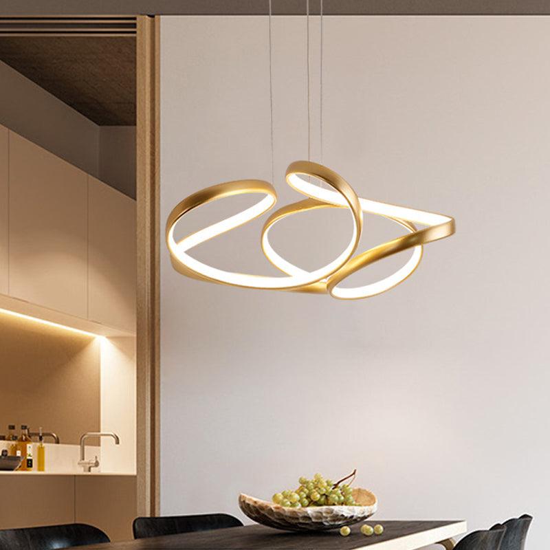 18"/19.5" W Minimalist LED Hanging Light in Gold/Coffee - Rebooters