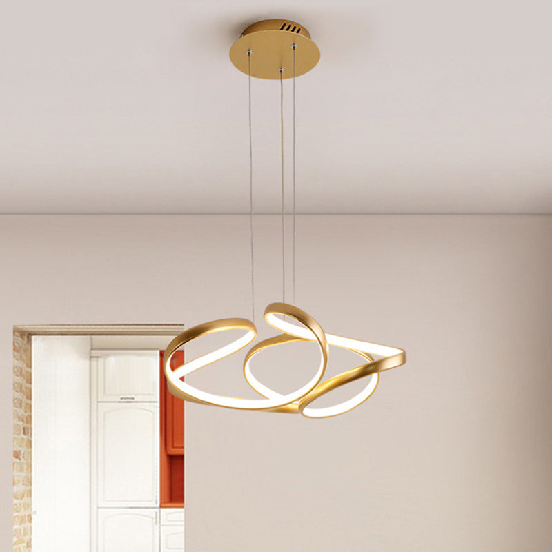 18"/19.5" W Minimalist LED Hanging Light in Gold/Coffee - Rebooters