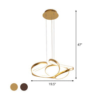 18"/19.5" W Minimalist LED Hanging Light in Gold/Coffee - Rebooters