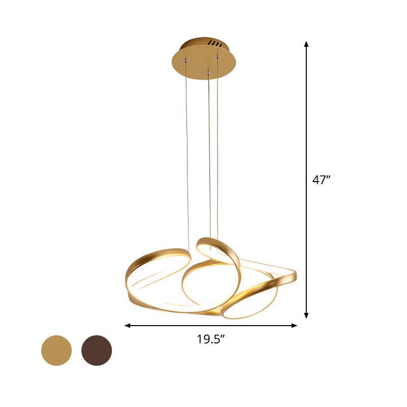 18"/19.5" W Minimalist LED Hanging Light in Gold/Coffee - Rebooters