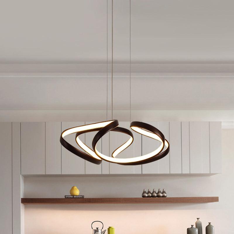 18"/19.5" W Minimalist LED Hanging Light in Gold/Coffee - Rebooters