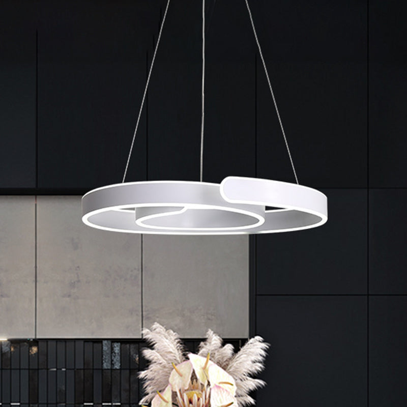 White Swirled LED Pendant Light Minimalism Acrylic Chandelier - Rebooters