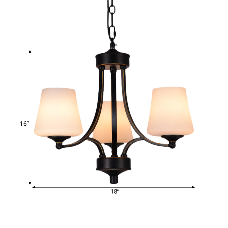 Traditional Tulip Chandelier Light Fixture Black Pendant Lighting - Rebooters