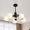 Global Bedroom Chandelier Lighting Fixture Modern White Glass - Rebooters