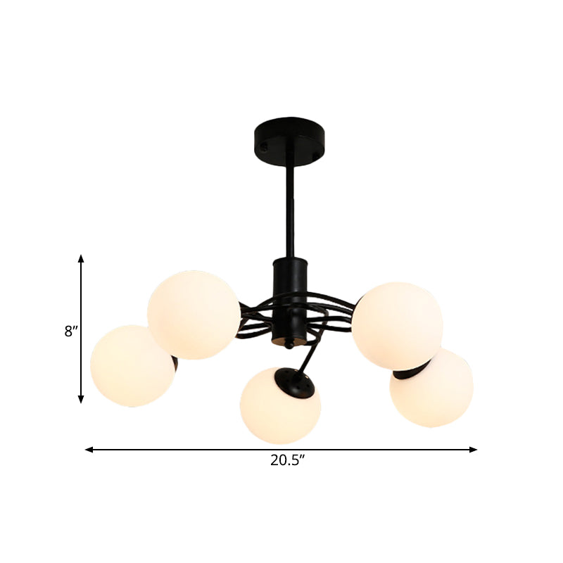 Global Bedroom Chandelier Lighting Fixture Modern White Glass - Rebooters