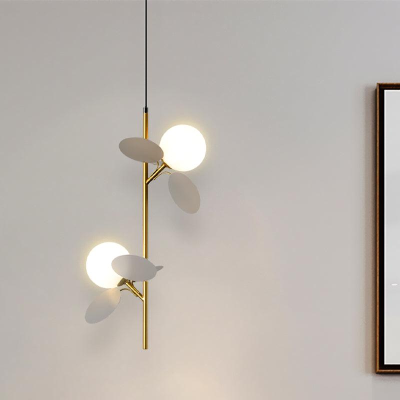 2 Heads Restaurant Pendant Chandelier Nordic Grey White Red Yellow Blue Hanging Lamp - Rebooters