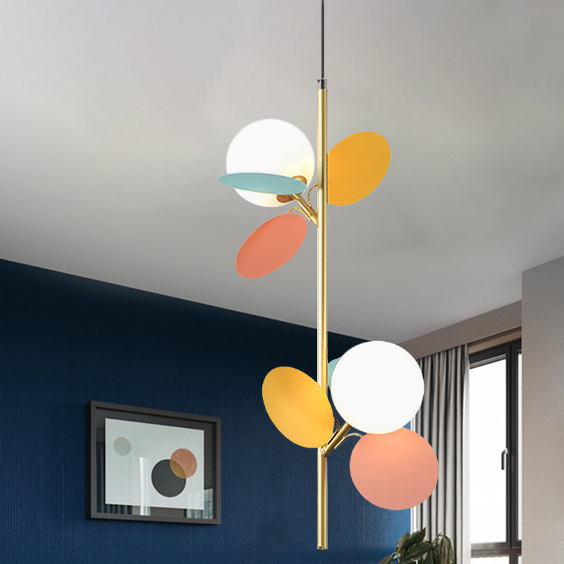 2 Heads Restaurant Pendant Chandelier Nordic Grey White Red Yellow Blue Hanging Lamp - Rebooters