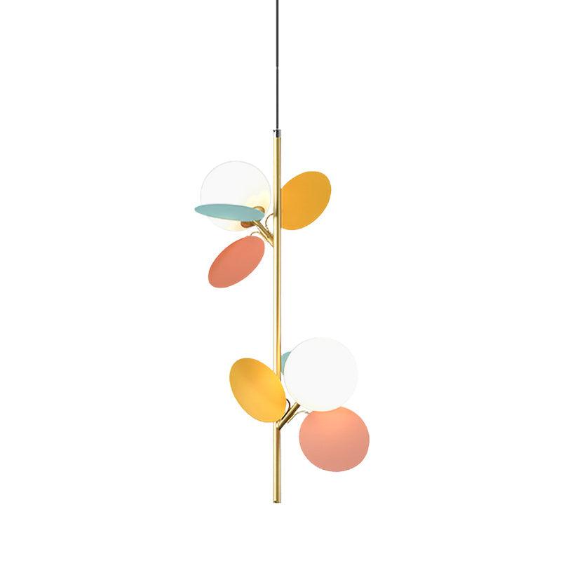 2 Heads Restaurant Pendant Chandelier Nordic Grey White Red Yellow Blue Hanging Lamp - Rebooters