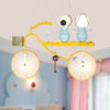 Metal Bicycle Chandelier Lamp Kids LED Yellow Pendant Light - Rebooters