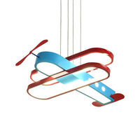 Airplane Acrylic Chandelier Kids LED Blue Ceiling Light 26" - Rebooters